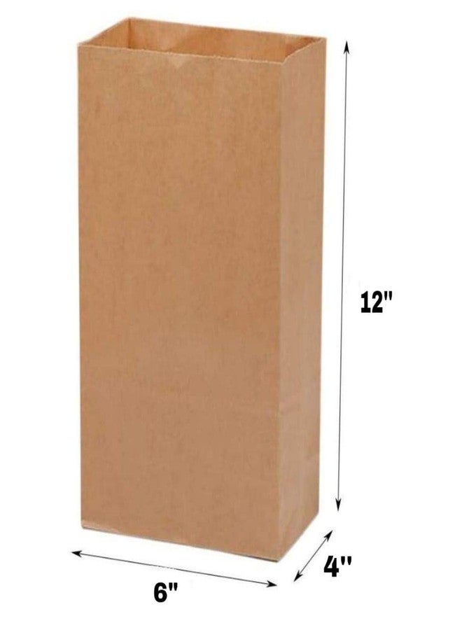 RANUR Large Square Bottom Or Flat Bottom Paper Bags Made Of Brown Fold Top Craft Paper,Size 6" X 4" X 12" Pack Of 100 Pieces - Image 2